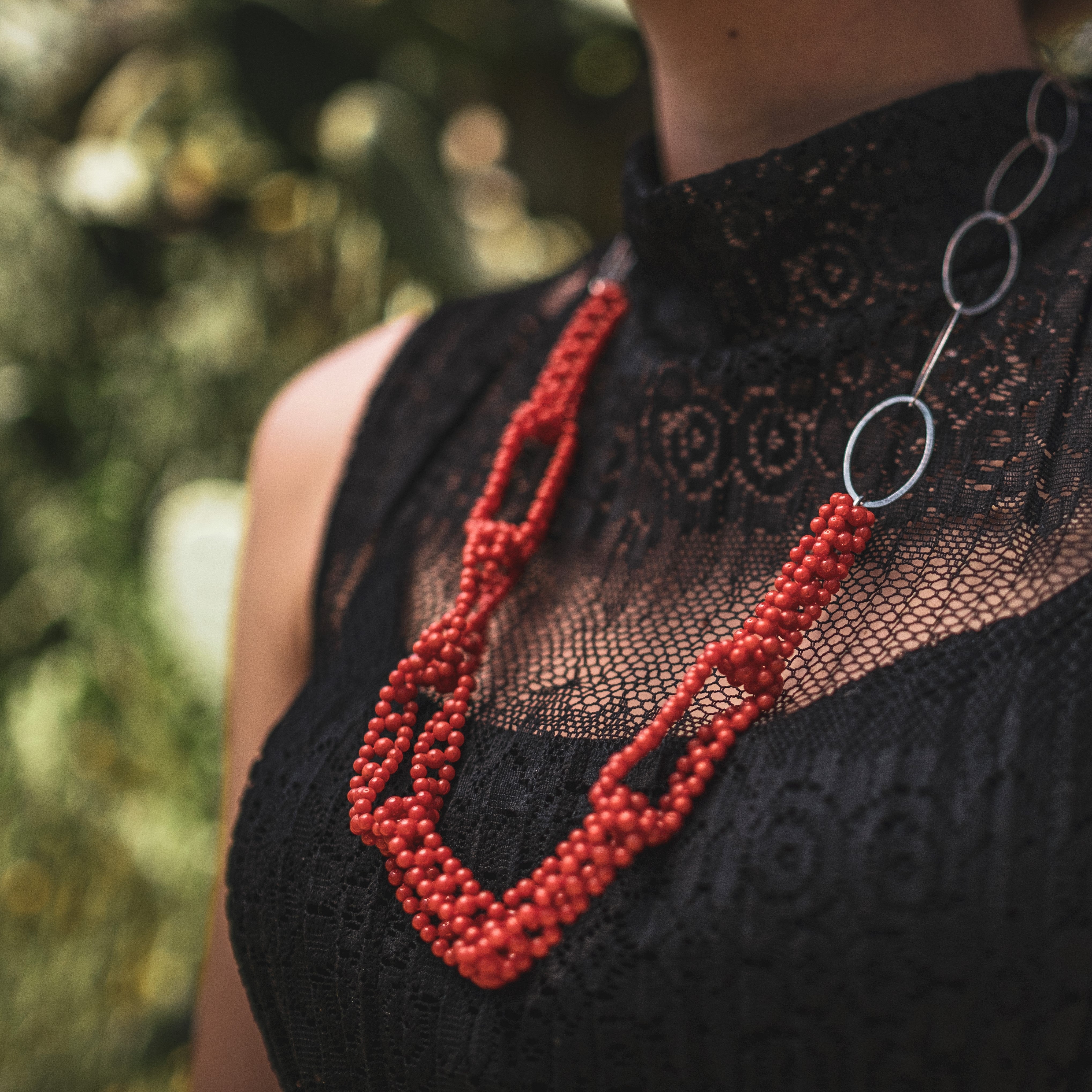 Collana di corallo e argento gorallgioielli