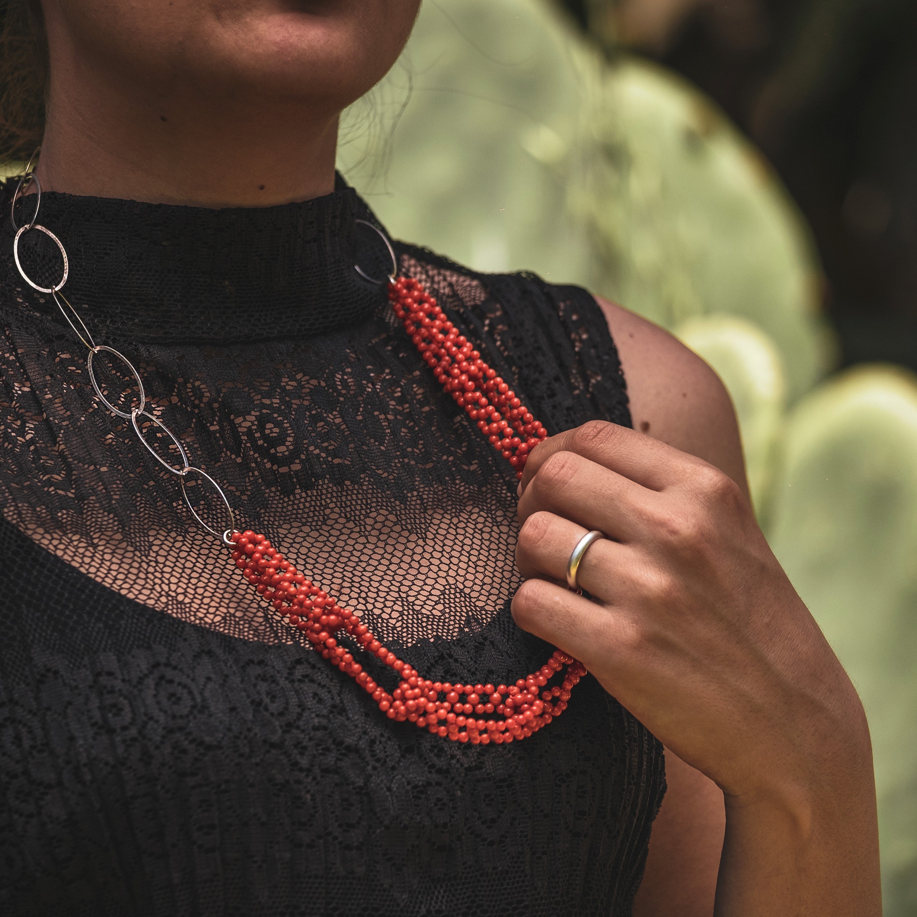 Collana di corallo e argento gorallgioielli