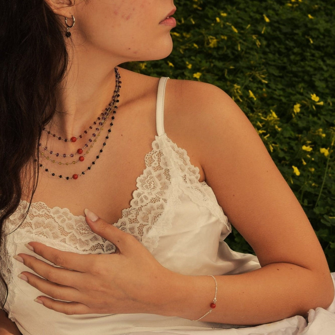 girocollo pietre dure e corallo 