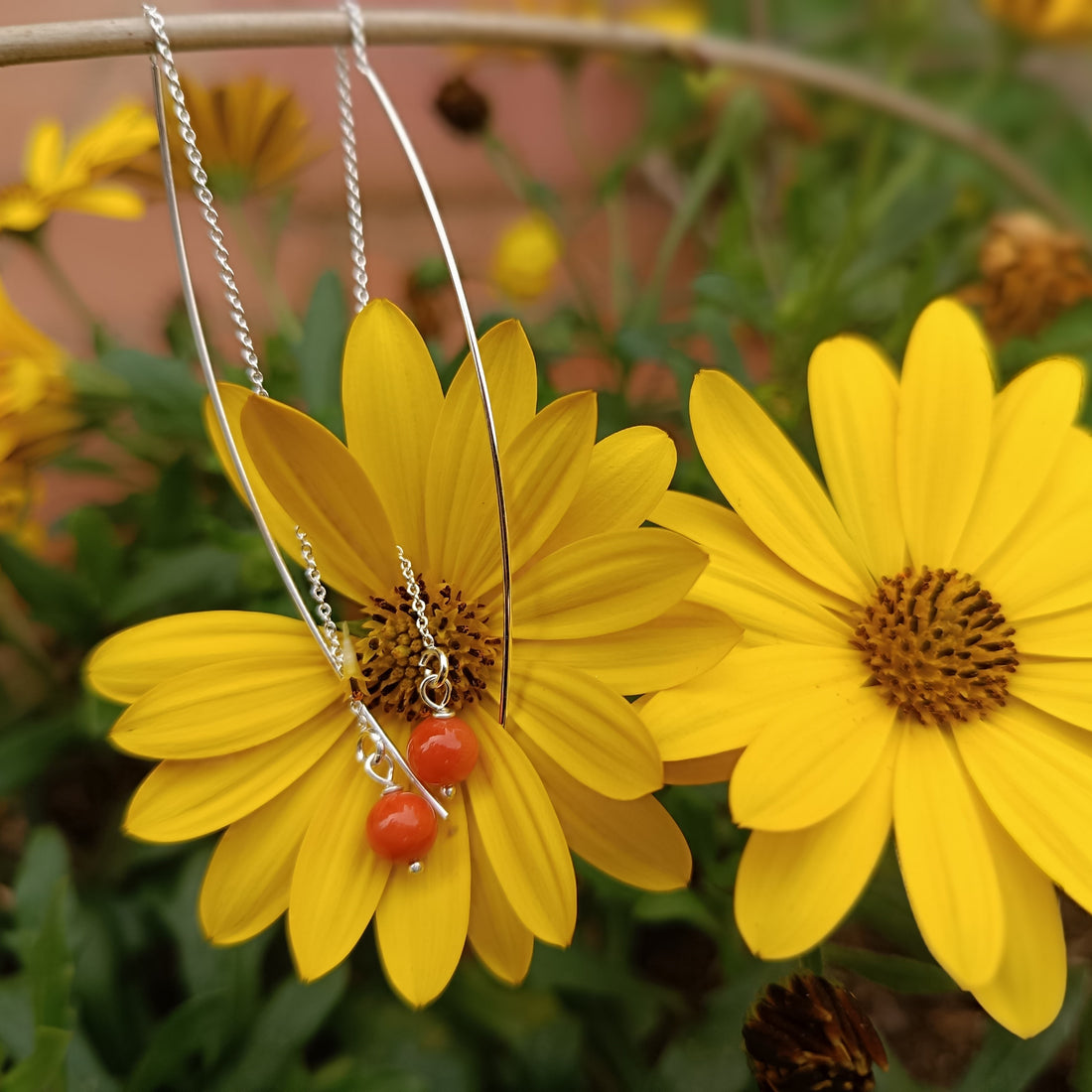 SINFONIA SOSPESA | ORECCHINI ARGENTO E CORALLO GORALgioielli