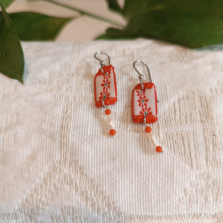 arracadas orecchini perle e corallo