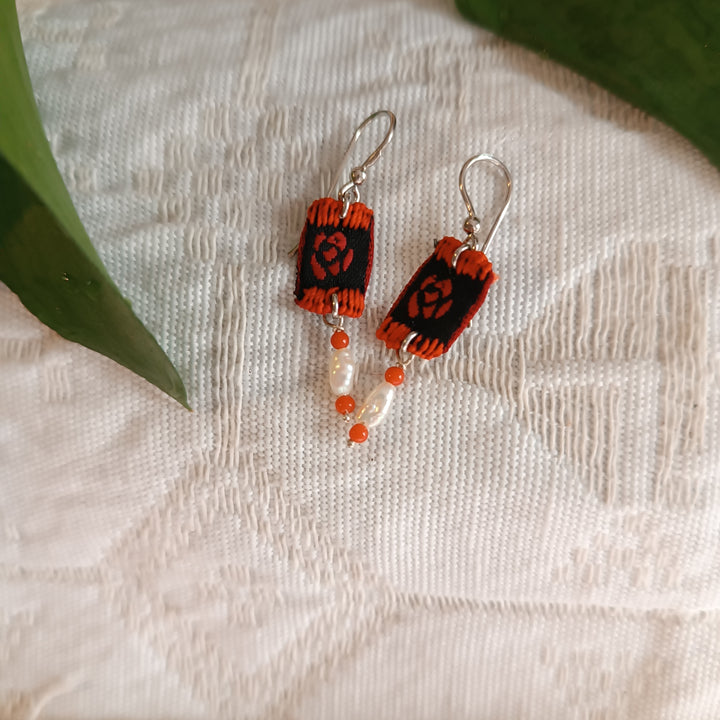 orecchini corallo e perle