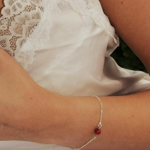 ALBA RUBRUM - bracciale argento e corallo