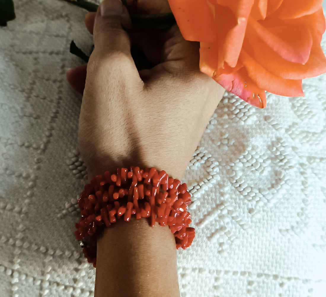 bracciale merre  corallo 3 fili