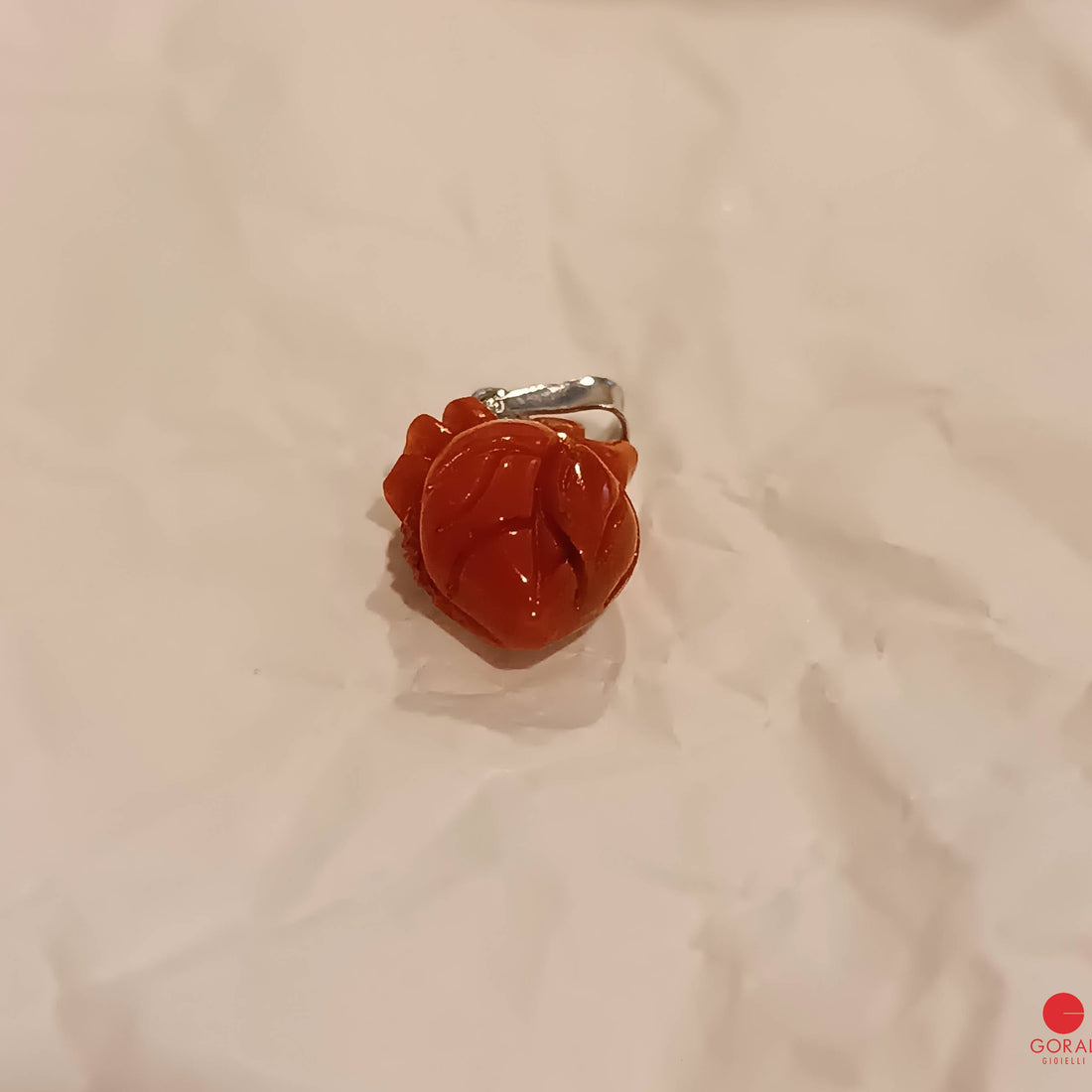 ciondolo cuore di corallo rosso