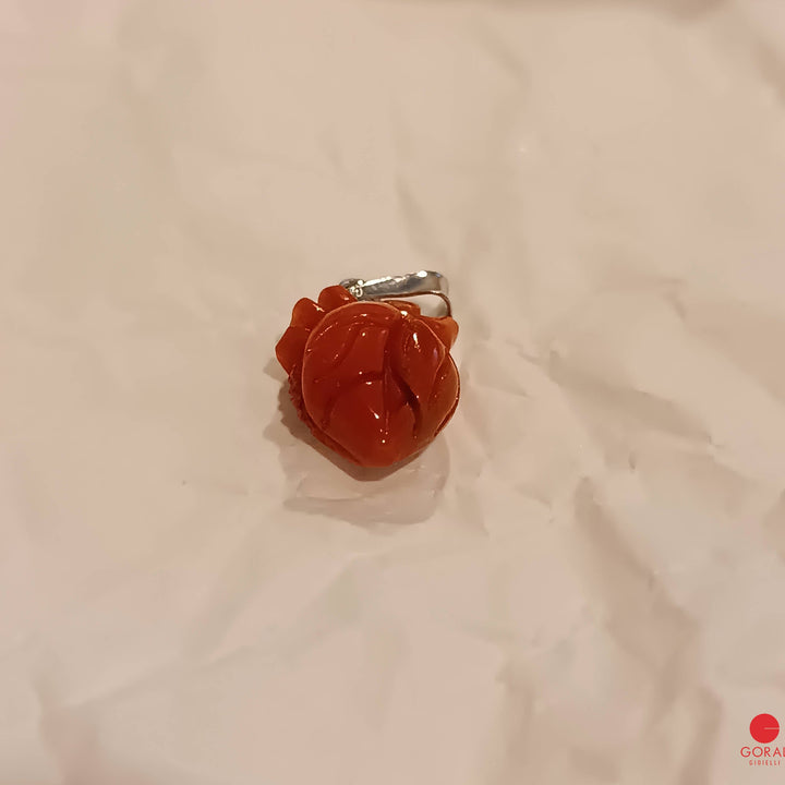 ciondolo cuore di corallo rosso