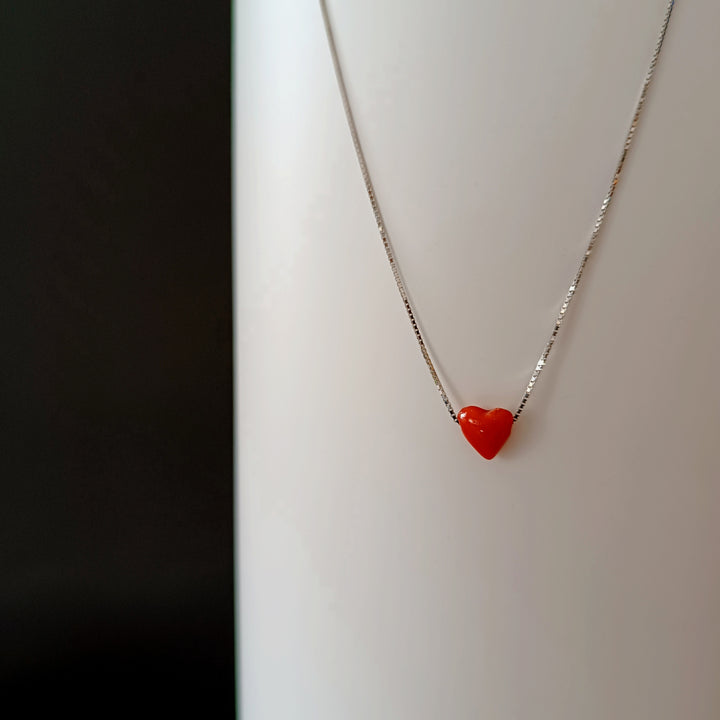 collana cuore di corallo
