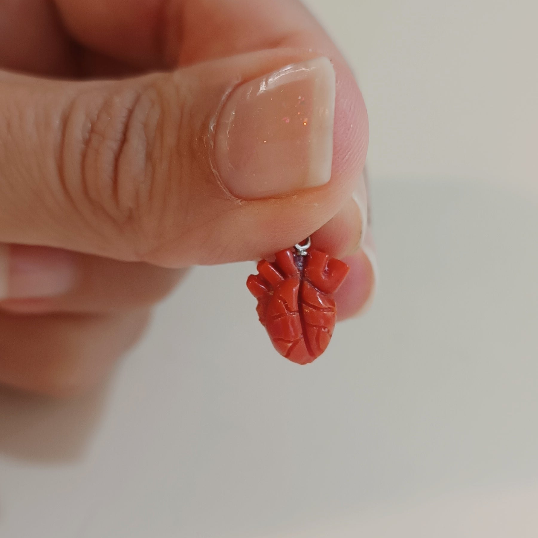 COROMEU-Ciondolo cuore di corallo-GORALgioielli