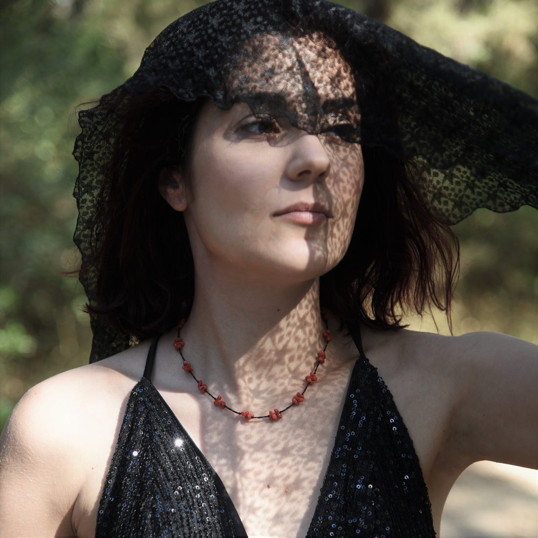 Collana girocollo con nodi di corallo GORALgioielli