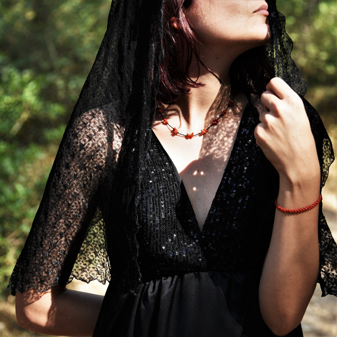 Collana girocollo con nodi di corallo 45cm GORALgioielli