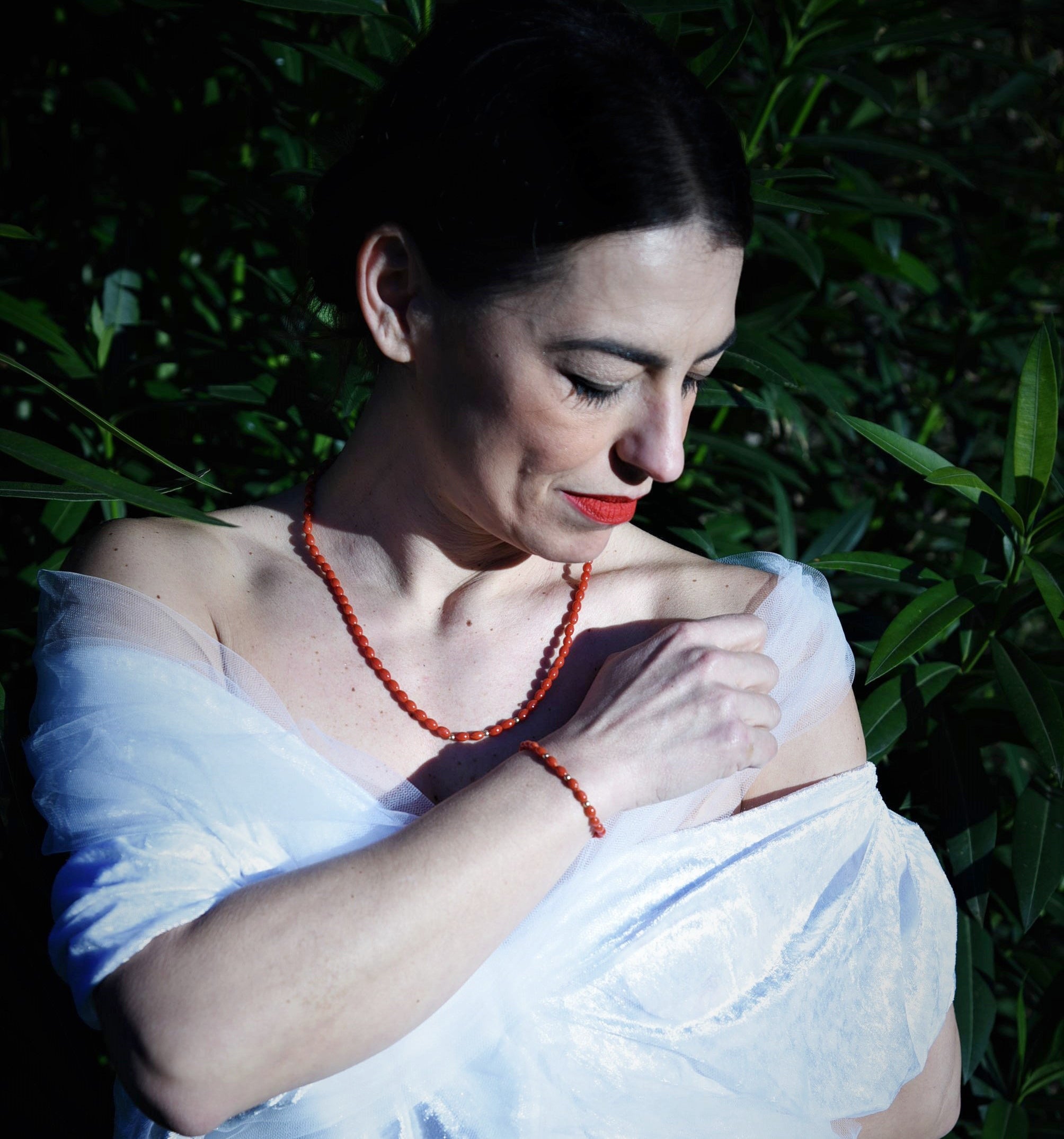 Collana corallo e oro