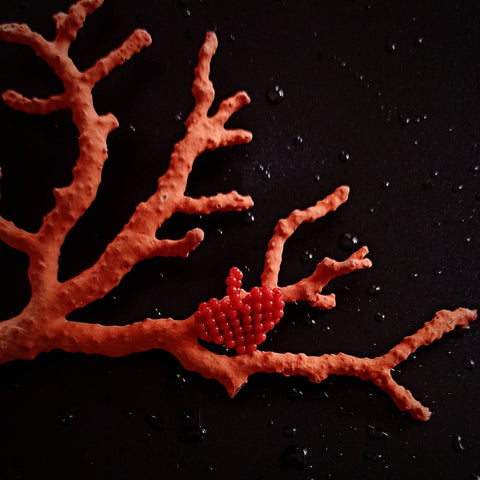 ciondolo Cuore corallo rosso