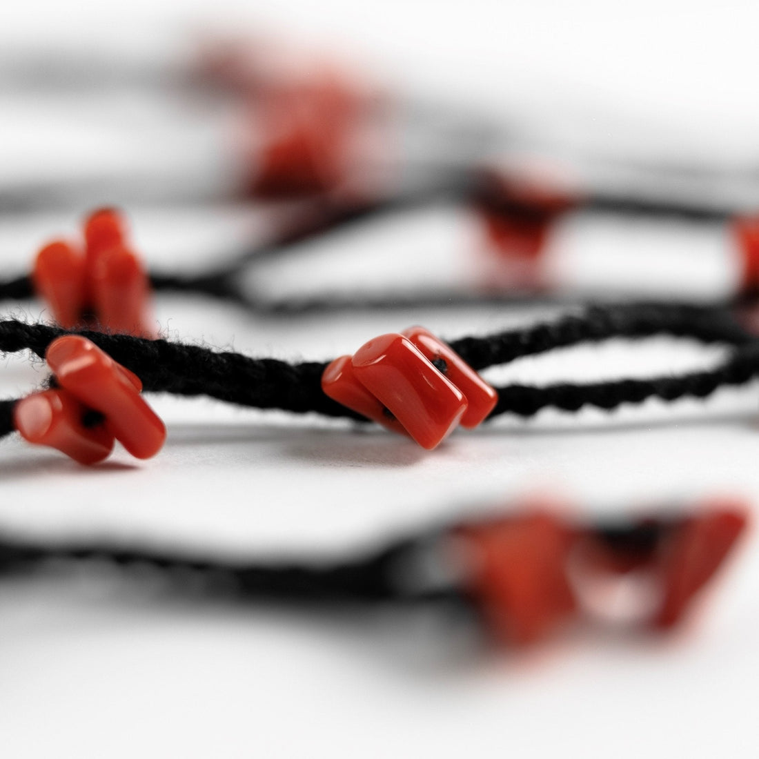 CORALET Collana corallo e crochet GORALgioielli