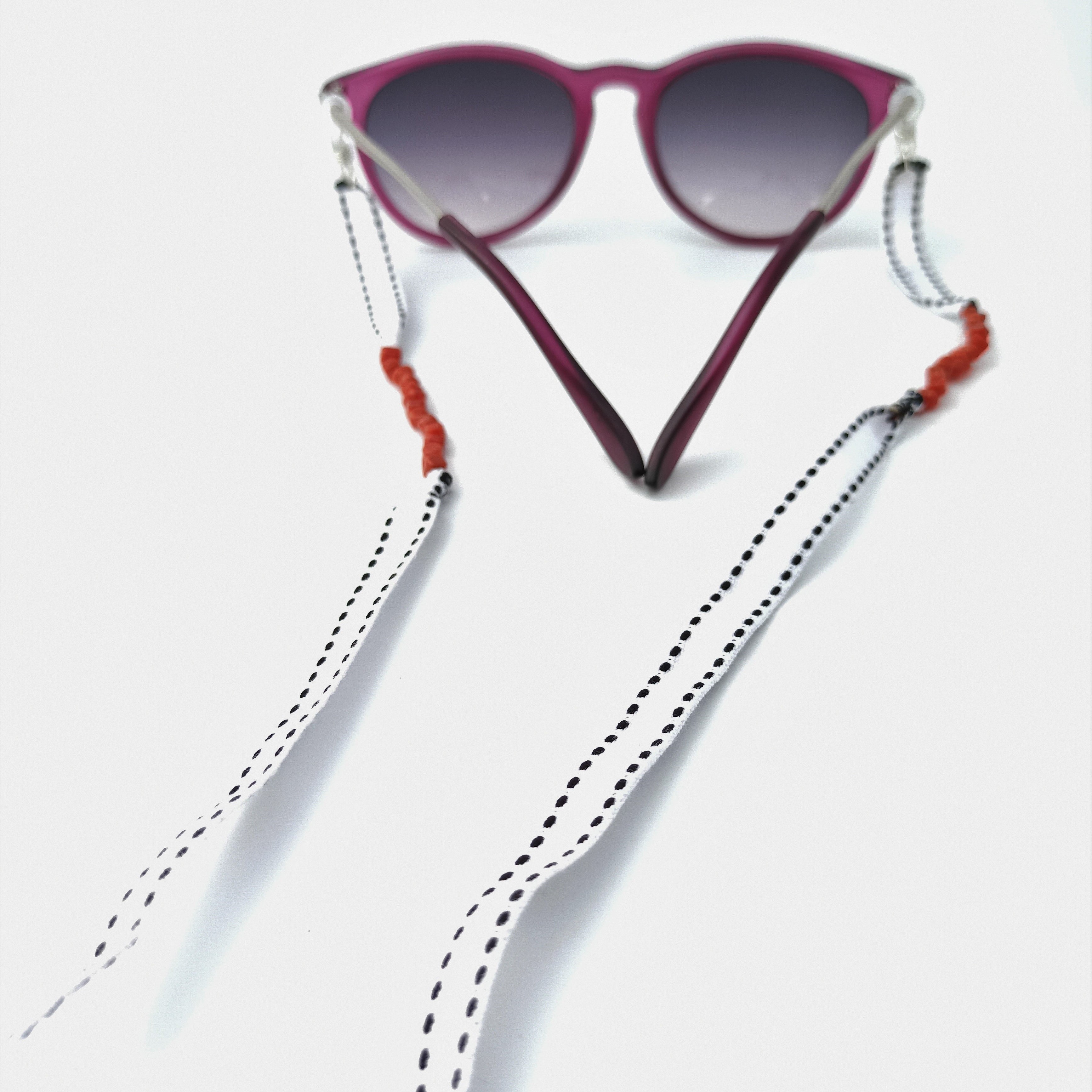 Catenella in corallo e broccato bianco gorallgioielli