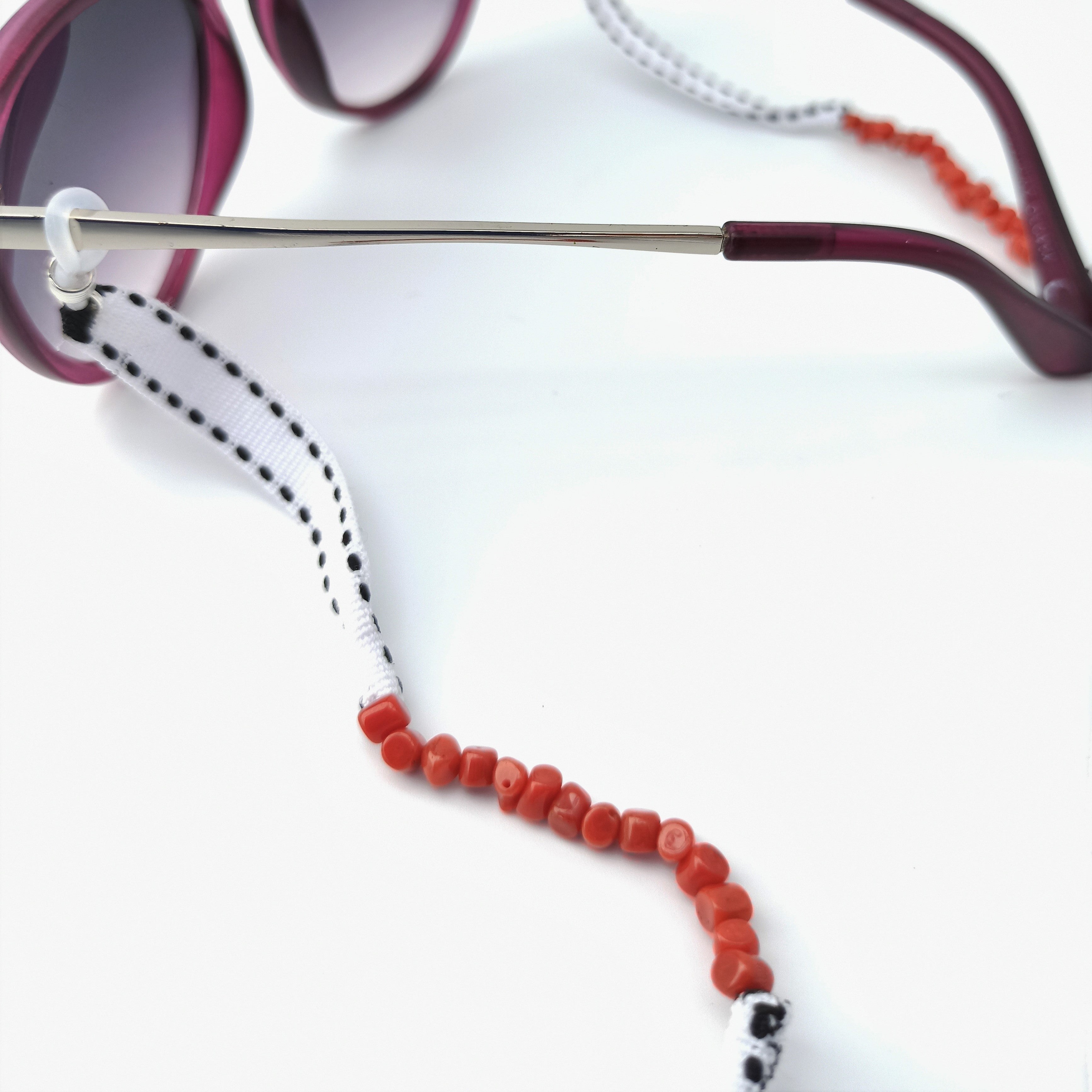 Catenella in corallo e broccato bianco gorallgioielli