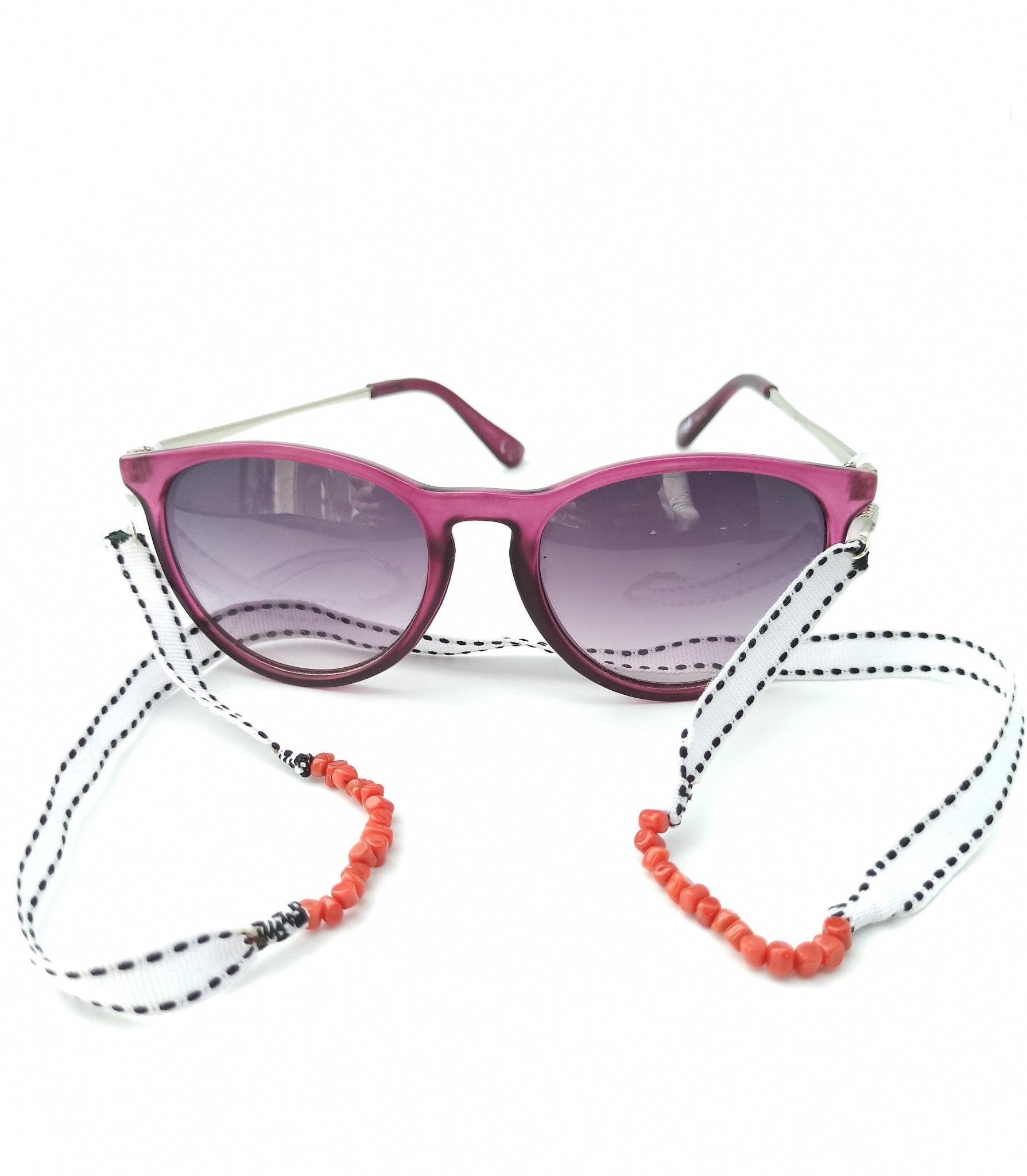 Catenella in corallo e broccato bianco gorallgioielli