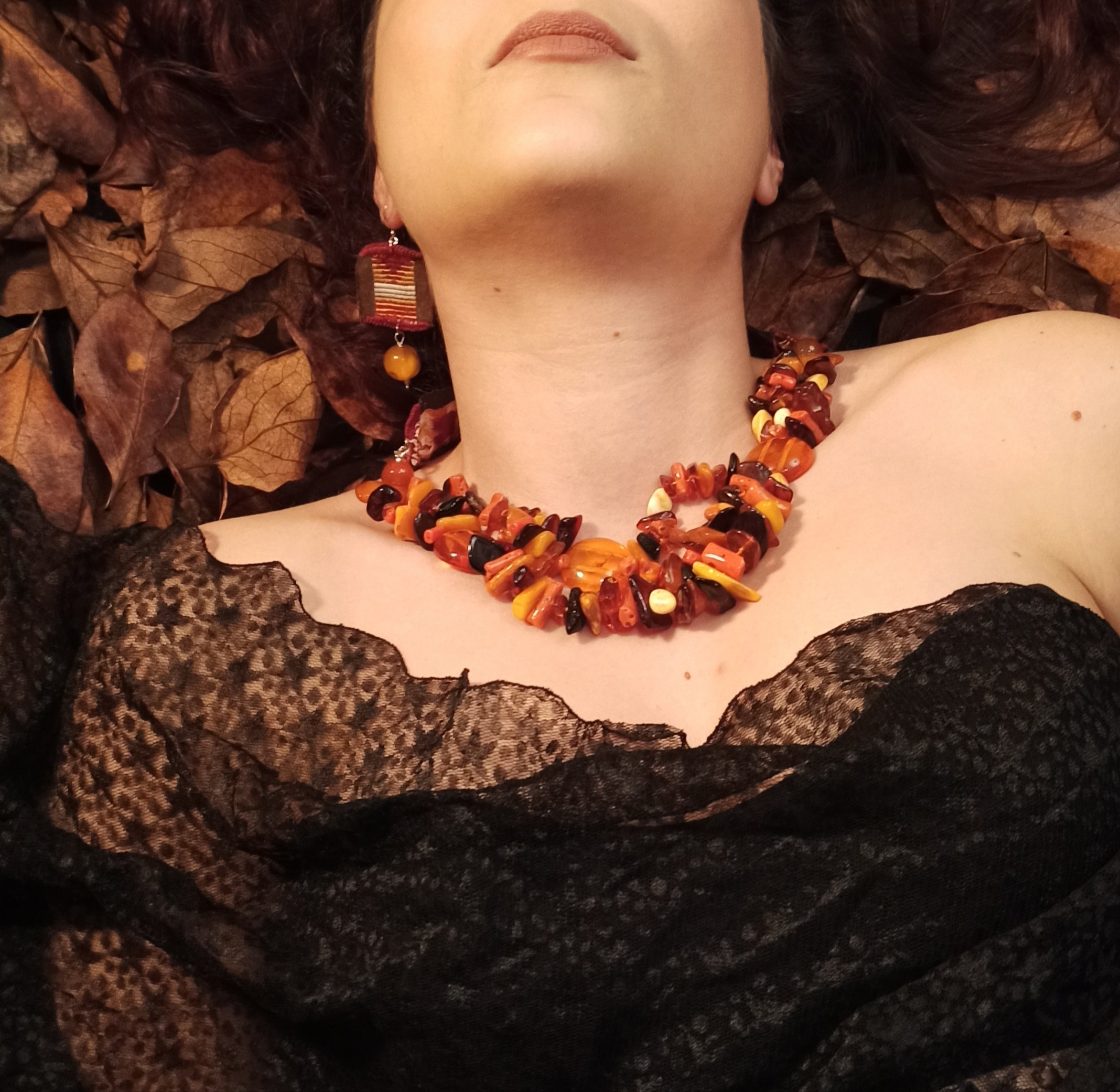 Collana girocollo in ambra e corallo gorallgioielli