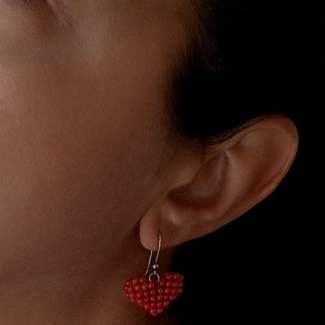 Coromeu. Orecchini cuore di corallo GORALgioielli